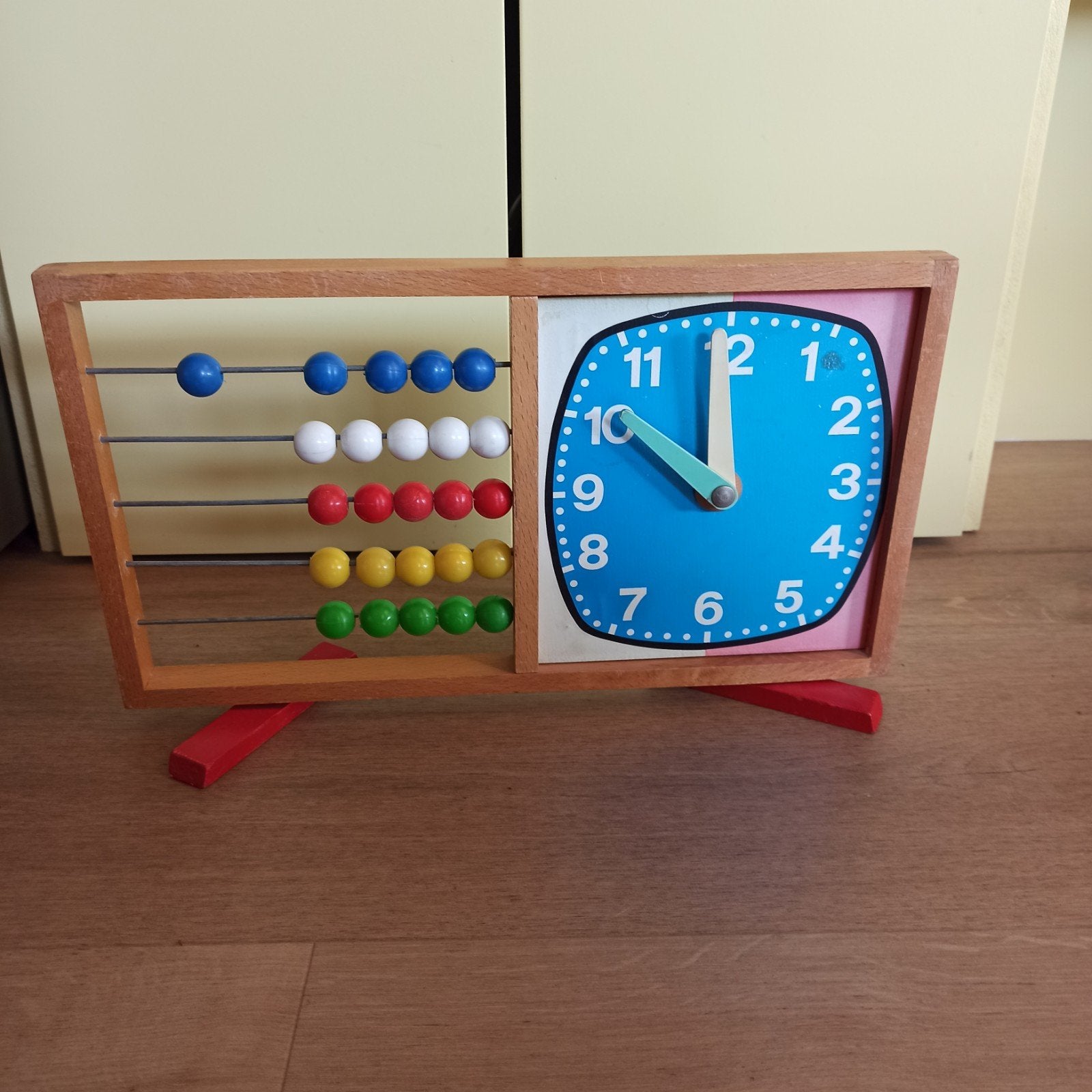 Houten telraam en klok - Educatief speelgoed, Ophalen of Verzenden, Gebruikt, Overige typen