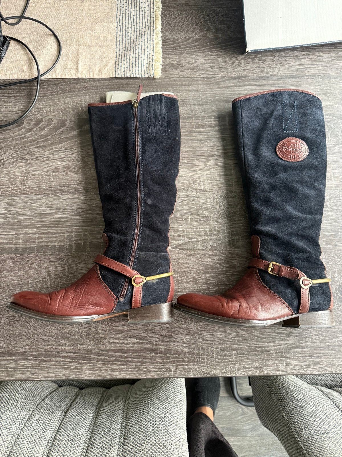 Tommy Hilfiger hoge laarzen, maat 39, Kleding | Dames, Ophalen of Verzenden, Gedragen, Blauw, Hoge laarzen