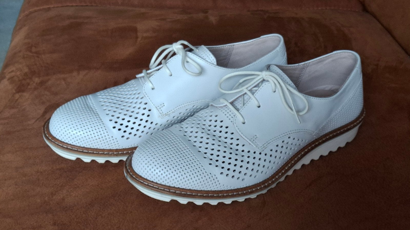 Witte Ecco veterschoenen - Zo goed als nieuw, Ophalen of Verzenden, Zo goed als nieuw, Wit, Sneakers of Gympen