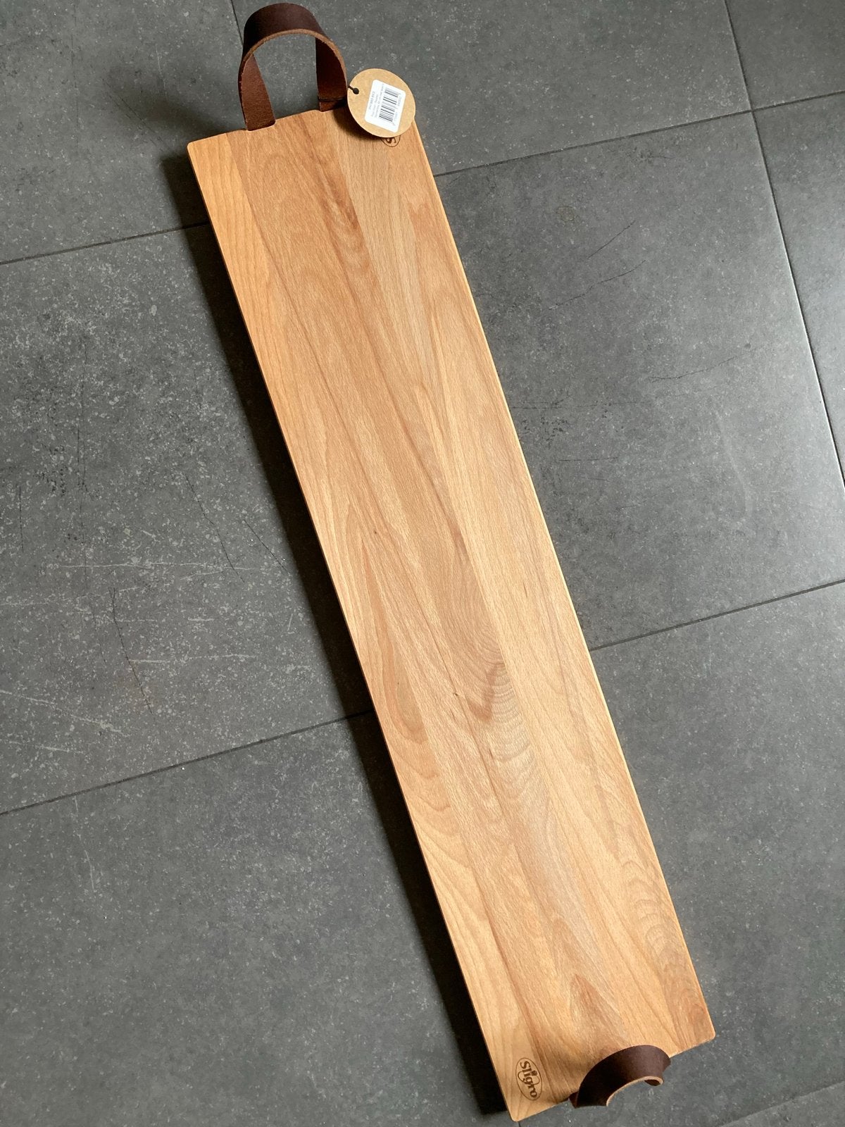 Sligro  (89cm( Houten Snij-/Serveerplank met Leren Handvat, Hout, Snij-/serveerplank, Nieuw, Ophalen of Verzenden