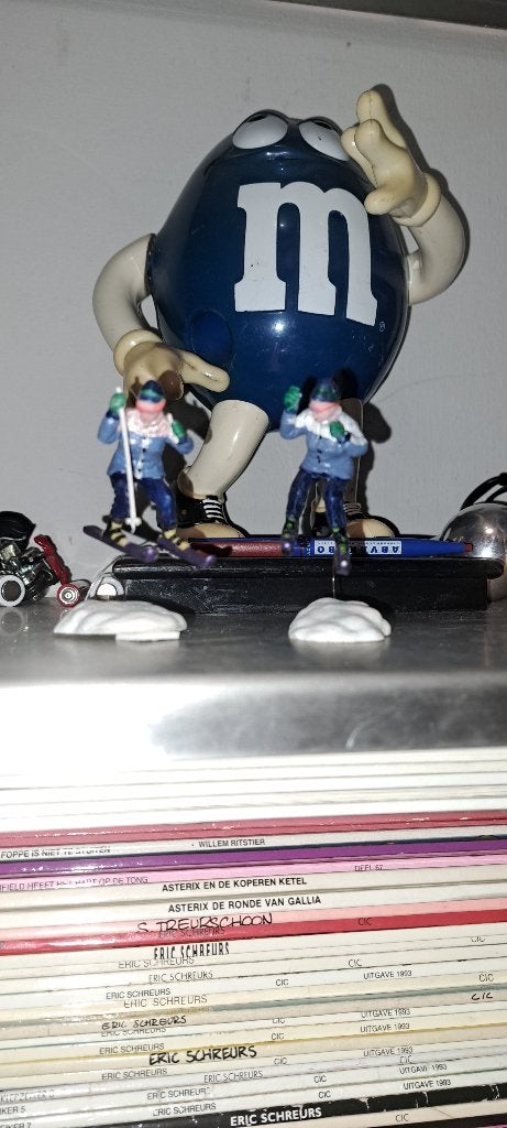 2 x skier voor kerstdorp (Z248-98), Diversen, Ophalen of Verzenden, Gebruikt