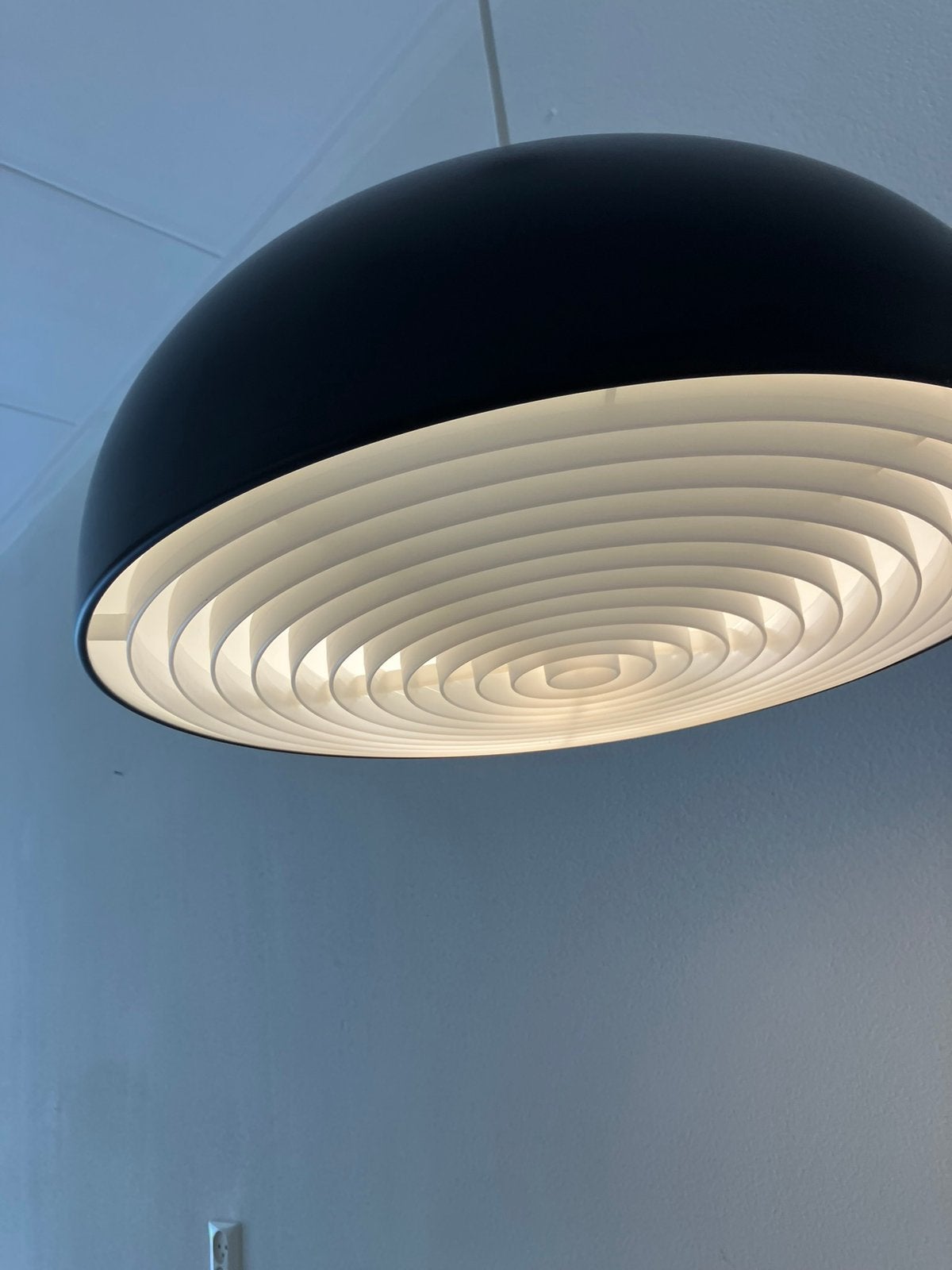 2 Zwart-witte Plafondlampen - Modern Design, Ophalen, Gebruikt, Modern, Zwart