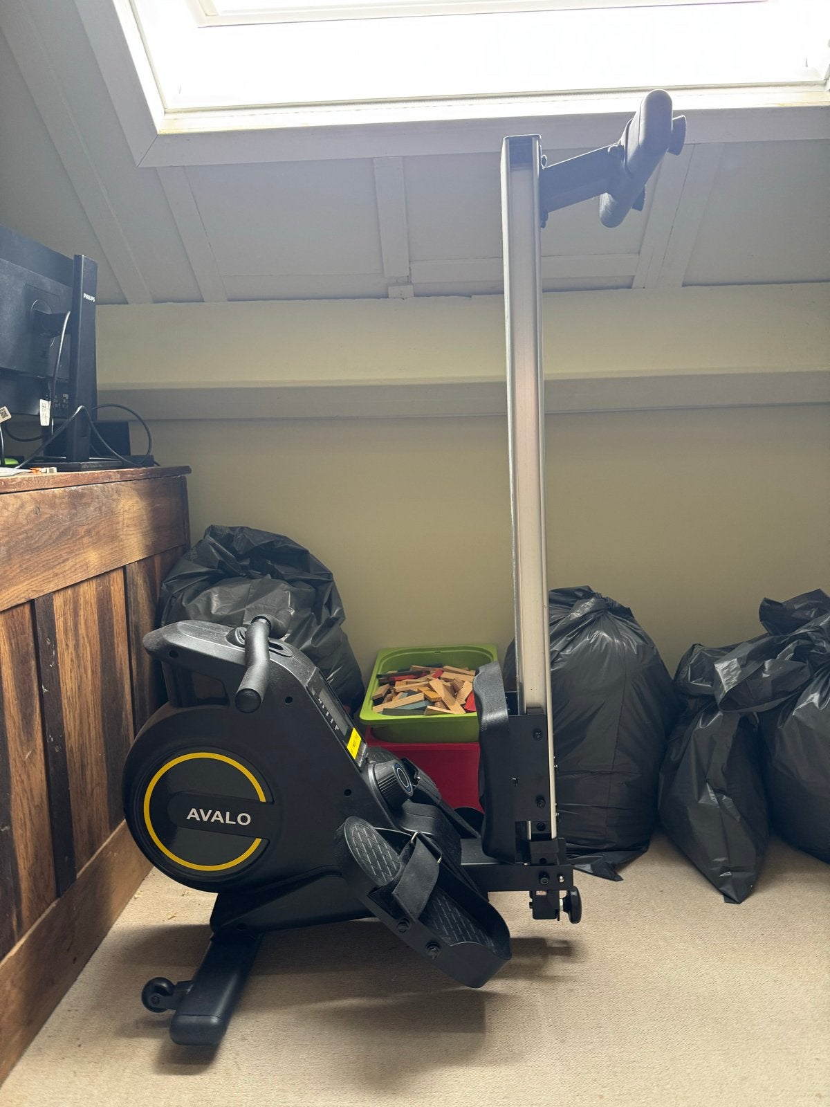 Opvouwbare Roeitrainer AVALO AP40, Sport en Fitness, Fitnessapparatuur, Ophalen, Benen, Zo goed als nieuw, Metaal