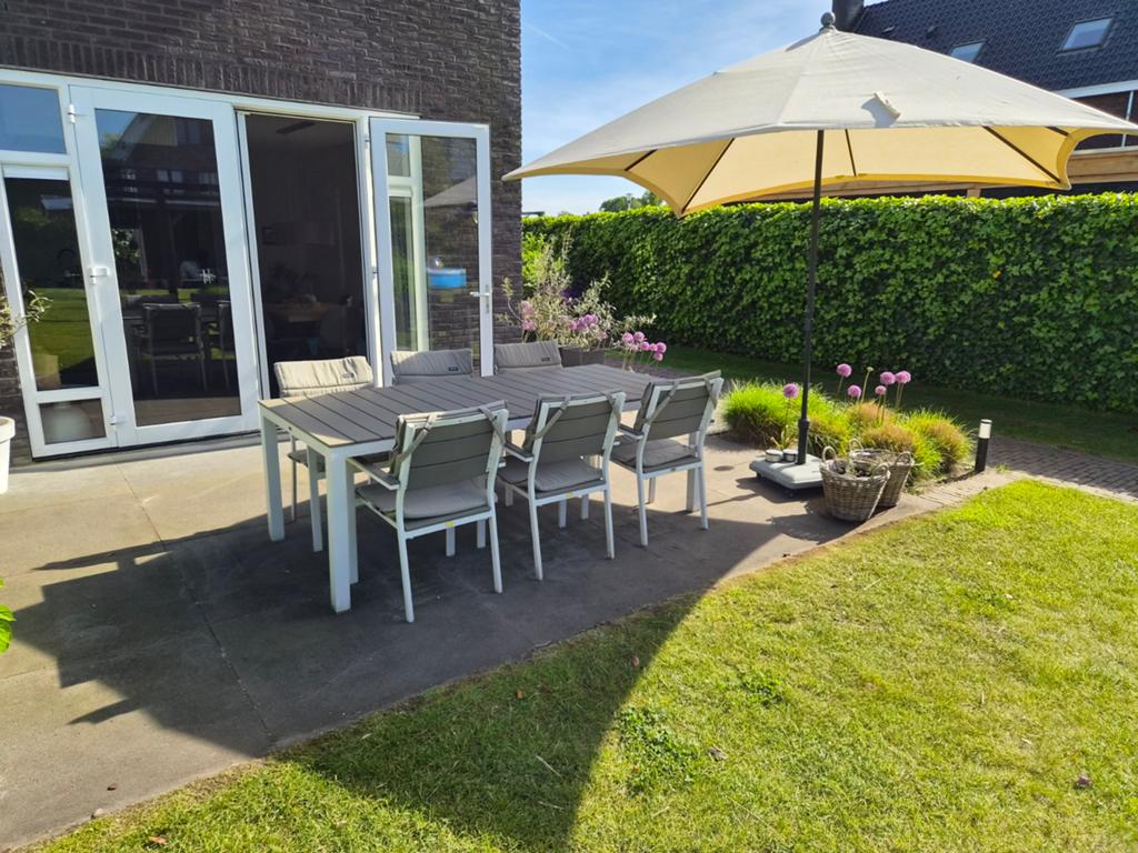 Kees Smit Bellagio Fidenza tuinset met 6 Bravo stoelen, Ophalen, 6 zitplaatsen, Aluminium, Zo goed als nieuw