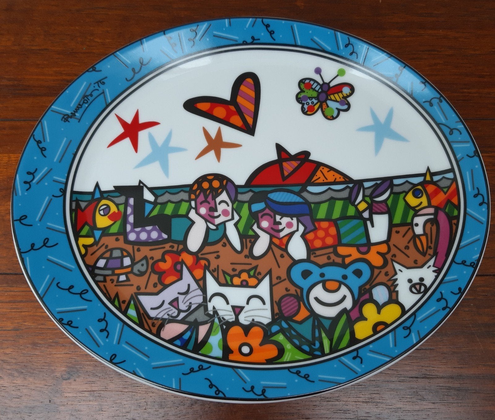 Romero Britto Porseleinen Plate/Bord "In the Park", Ophalen of Verzenden