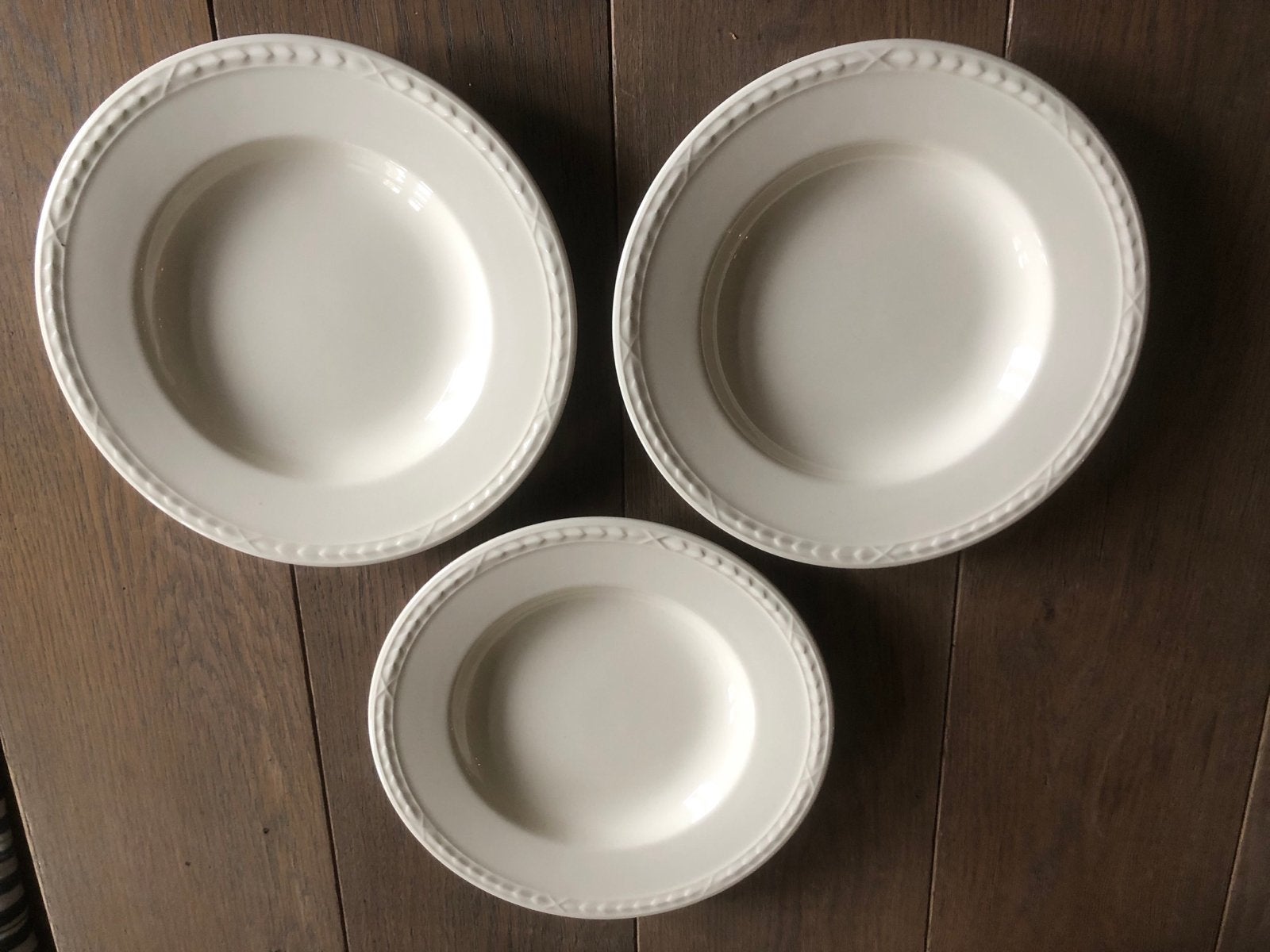 Recamier Royal Creamware diepe borden/kommen - 3 stuks, Huis en Inrichting, Overige merken, Klassiek, Ophalen of Verzenden, Zo goed als nieuw
