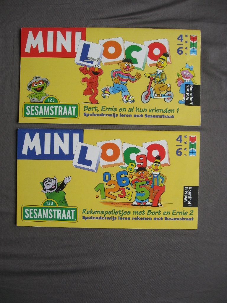 Sesamstraat 123 - Mini Loco Bert, Ernie en vrienden 1 en 2, Ophalen of Verzenden, Zo goed als nieuw, Rekenen