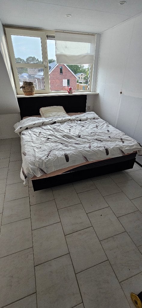 Bed boxspring 2 persoons, Ophalen, Gebruikt, Zwart, Tweepersoons