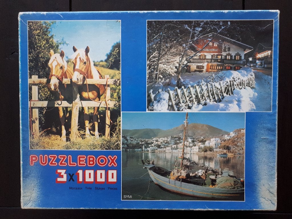 Puzzelbox  -Wild Horse-   (3 x 1000 stukjes), Hobby en Vrije tijd, Denksport en Puzzels, Ophalen of Verzenden, 500 t/m 1500 stukjes