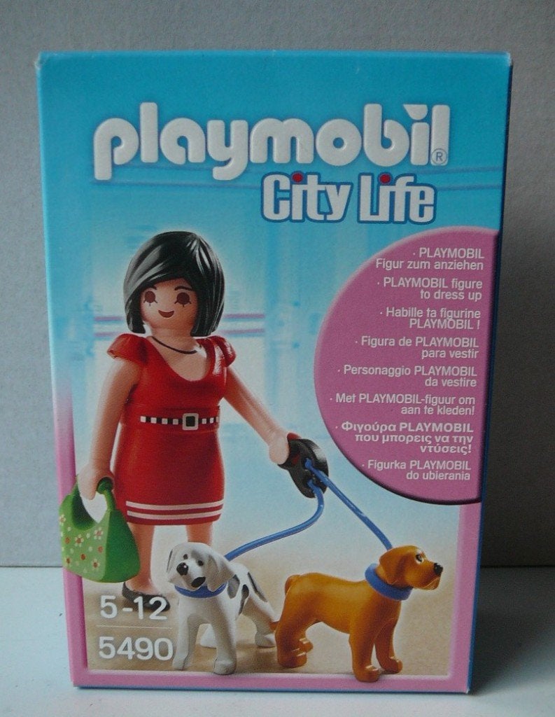 Playmobil City Life 5490 vrouw met losse jurk en 2 honden, Complete set, Ophalen of Verzenden, Zo goed als nieuw, City life