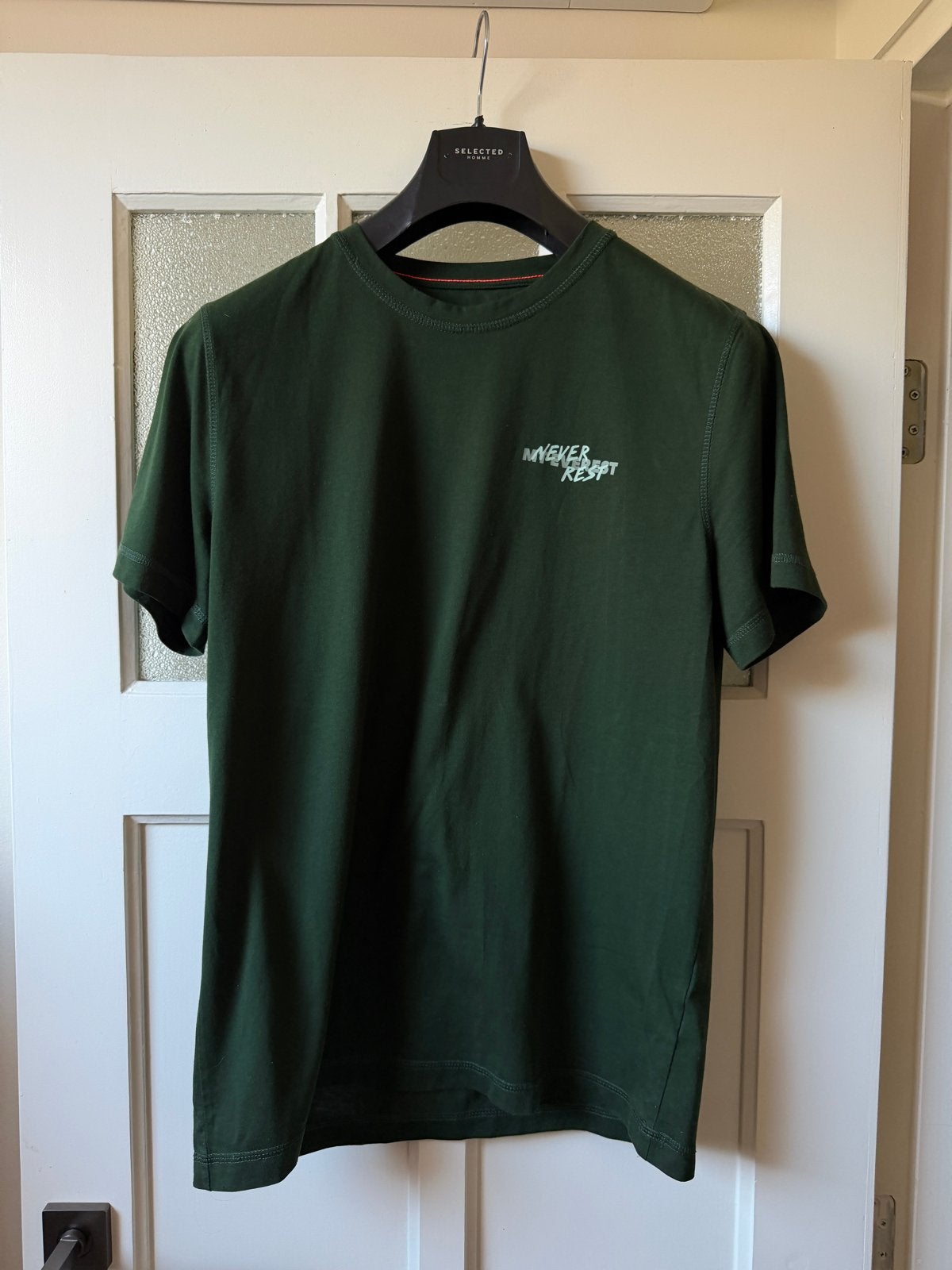 Mammut T-shirt - Donkergroen met print - Maat L, Ophalen of Verzenden, Zo goed als nieuw, Maat 52/54 (L), Groen