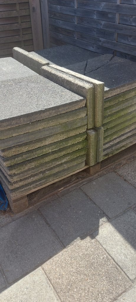 Terrastegels 50x50, Ophalen, Gebruikt, 10 m² of meer, Beton