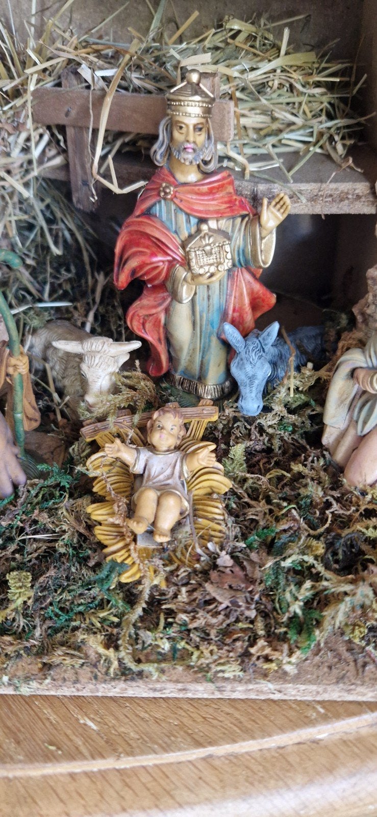 traditionele handgeschilderde kerststal, Diversen, Kerst, Ophalen