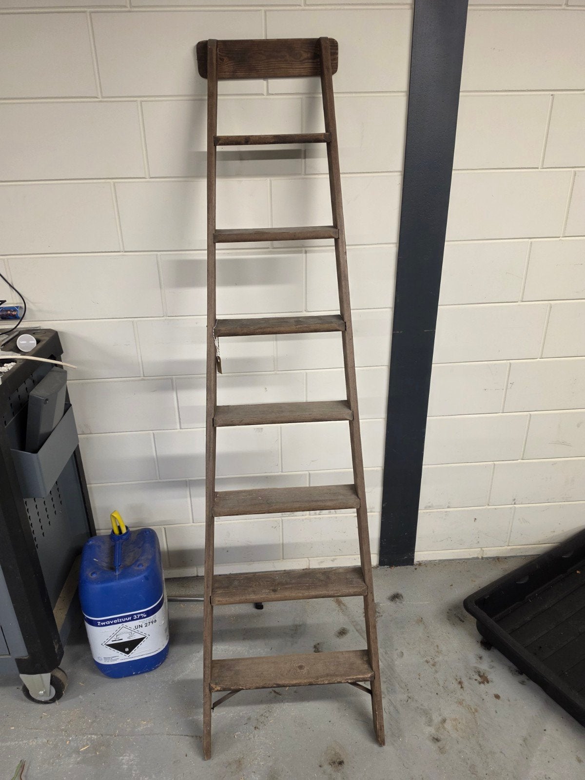 Houten ladder - Vintage stijl, 2 tot 4 meter hoog, Ophalen of Verzenden, Gebruikt, Ladder, 2 tot 4 meter