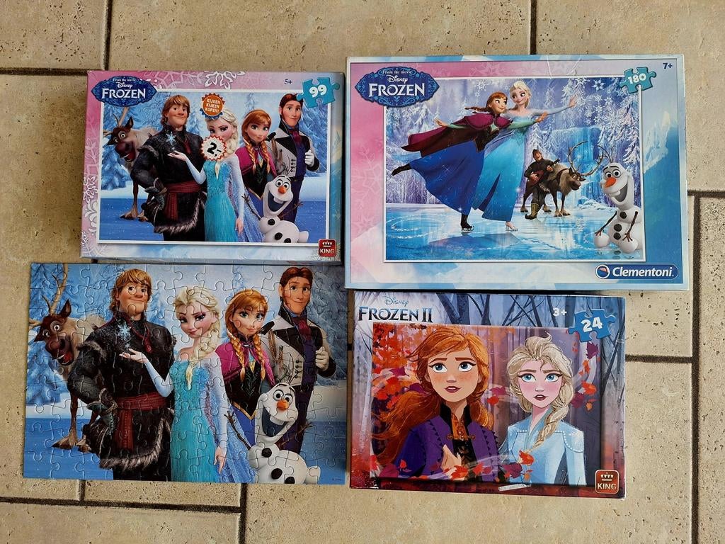 Topstaat & Compleet  🩷🩵 3 Frozen Puzzels, Ophalen of Verzenden, 10 tot 50 stukjes, Zo goed als nieuw