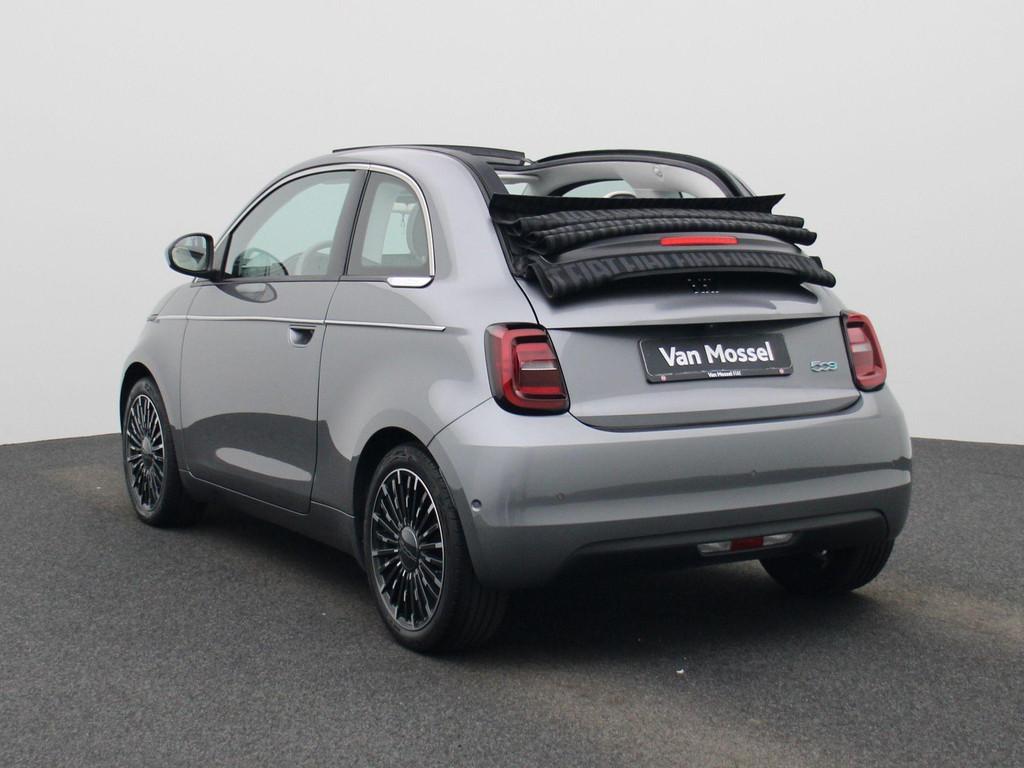Fiat 500C 42 kWh La Prima Cabrio | LMV | Navi | Cruise | App, Auto's, 12 maanden, Stof, Gebruikt, 118 pk