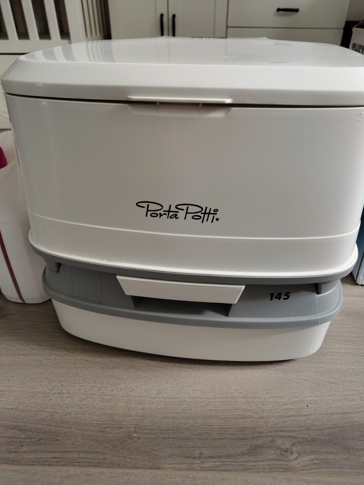 Thetford Porta Potti 145 in doos met restant vloeistoffen, Ophalen, Gebruikt