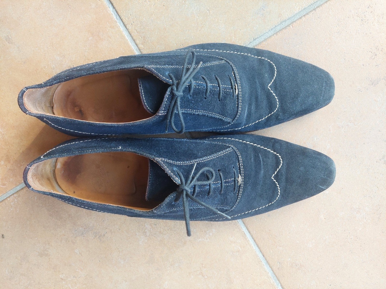 Blauwe suède herenschoenen, Ophalen, Blauw