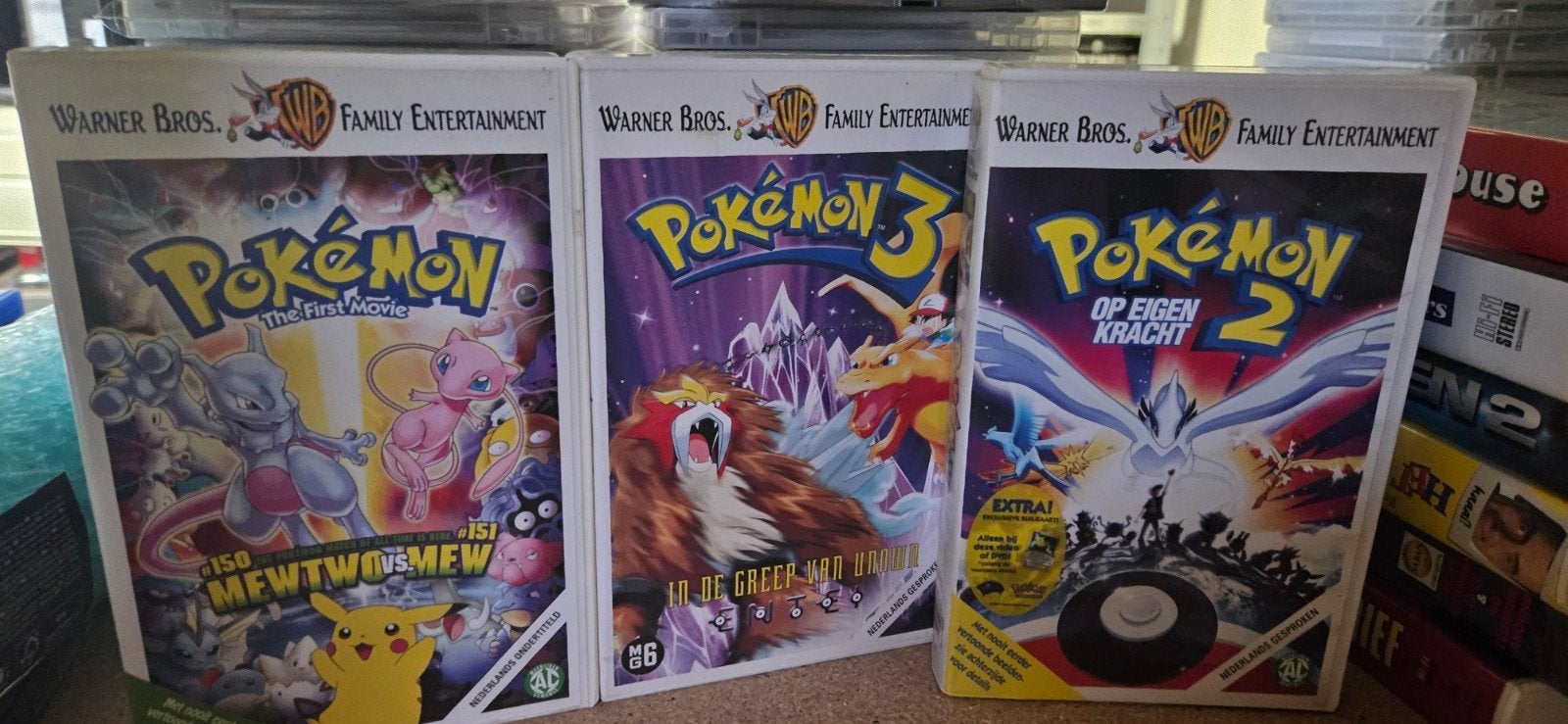 Pokémon VHS Collectie: The First Movie, 2 & 3, Alle leeftijden, Ophalen, Gebruikt, Nederlands