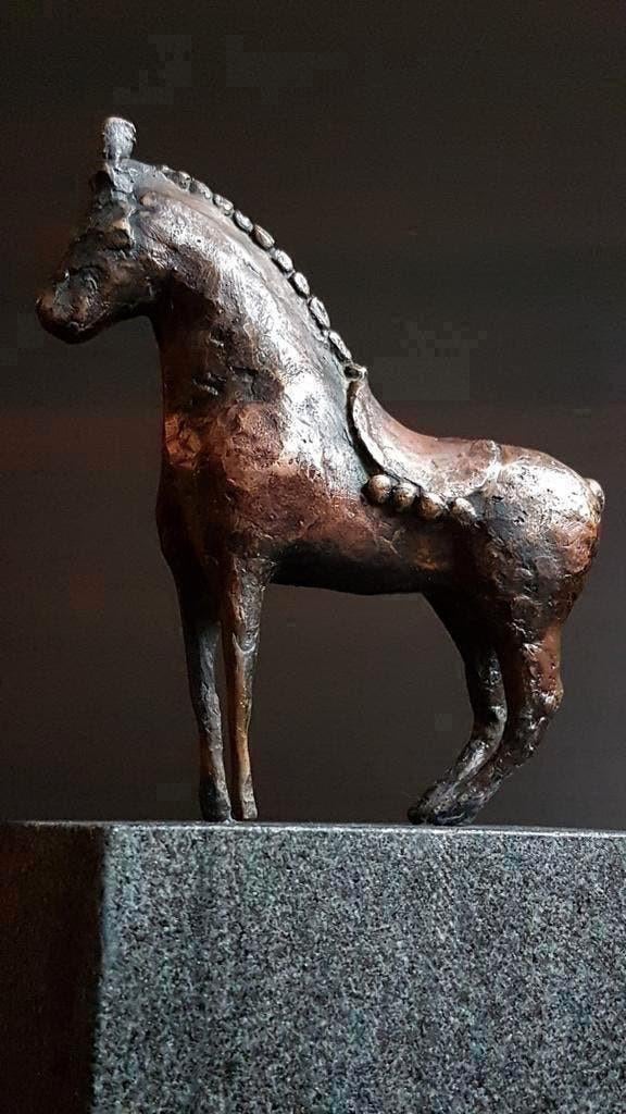 Antiek Brons beeld van een paard , Hengst, Ophalen of Verzenden, Brons