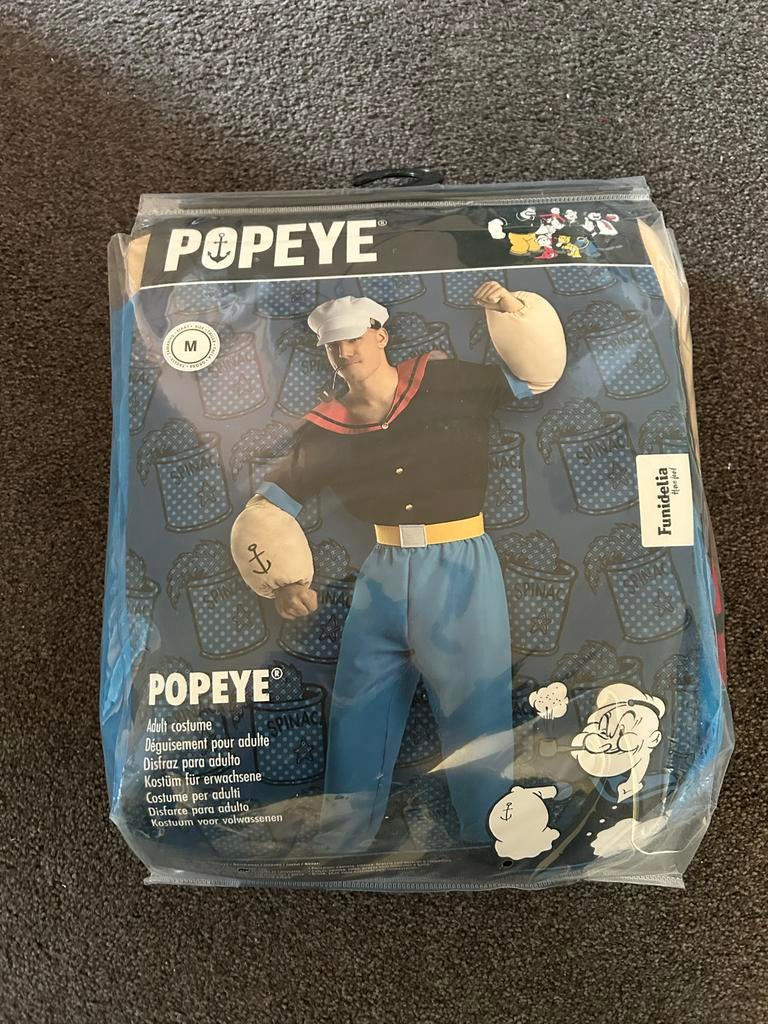 Popeye Carnaval Kostuum Maat M, Maat 38/40 (M), Carnaval, Nieuw, Ophalen of Verzenden