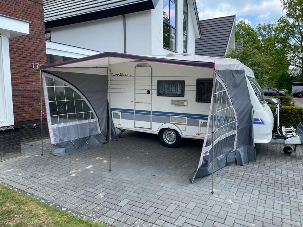 Caravan luifel met stokken, omloopmaat 8, Caravans en Kamperen, Caravan accessoires, Ophalen, Gebruikt
