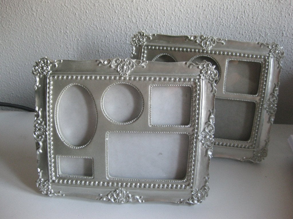 kleine staande zilverkleurige fotolijstjes nog nieuw, Huis en Inrichting, Woonaccessoires | Lijsten, Ophalen, Minder dan 50 cm