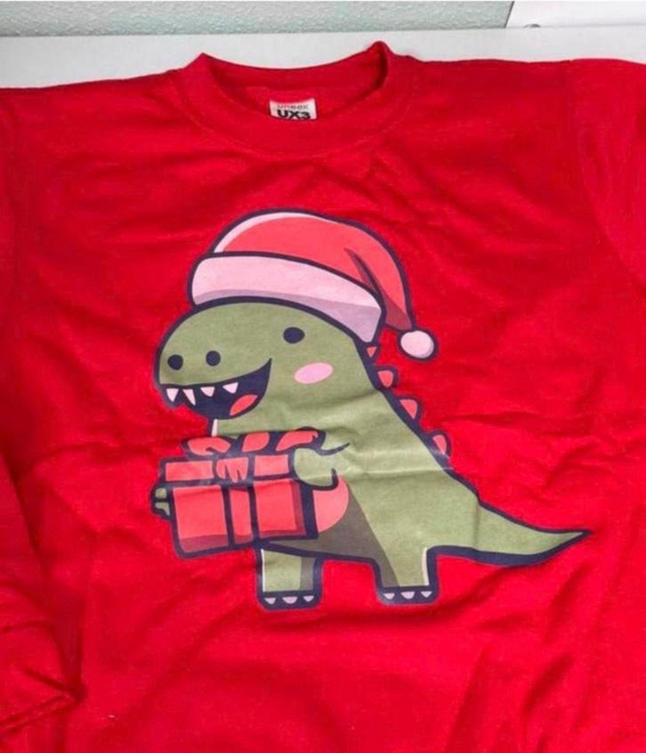 Dinosaurus Dino Christmas Kersttrui trui L rood sweater, Maat 42/44 (L), Nieuw, Ophalen of Verzenden, H
