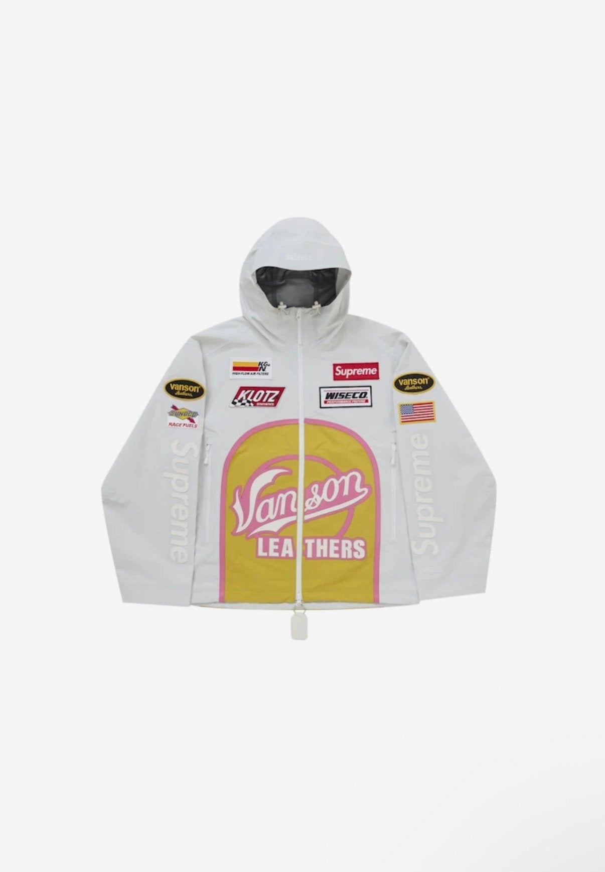 Supreme Vanson Leathers Gore-Tex Shell Jacket White, Maat XL, Ophalen of Verzenden, Zo goed als nieuw, Trainingspak
