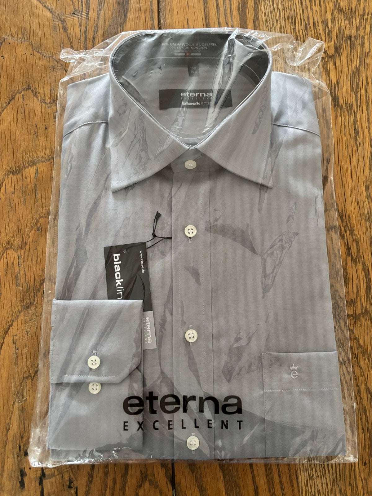 Eterna Excellent Blackline overhemd - Halswijdte 39/40 (M), Ophalen of Verzenden, Nieuw, Grijs, Halswijdte 39/40 (M)