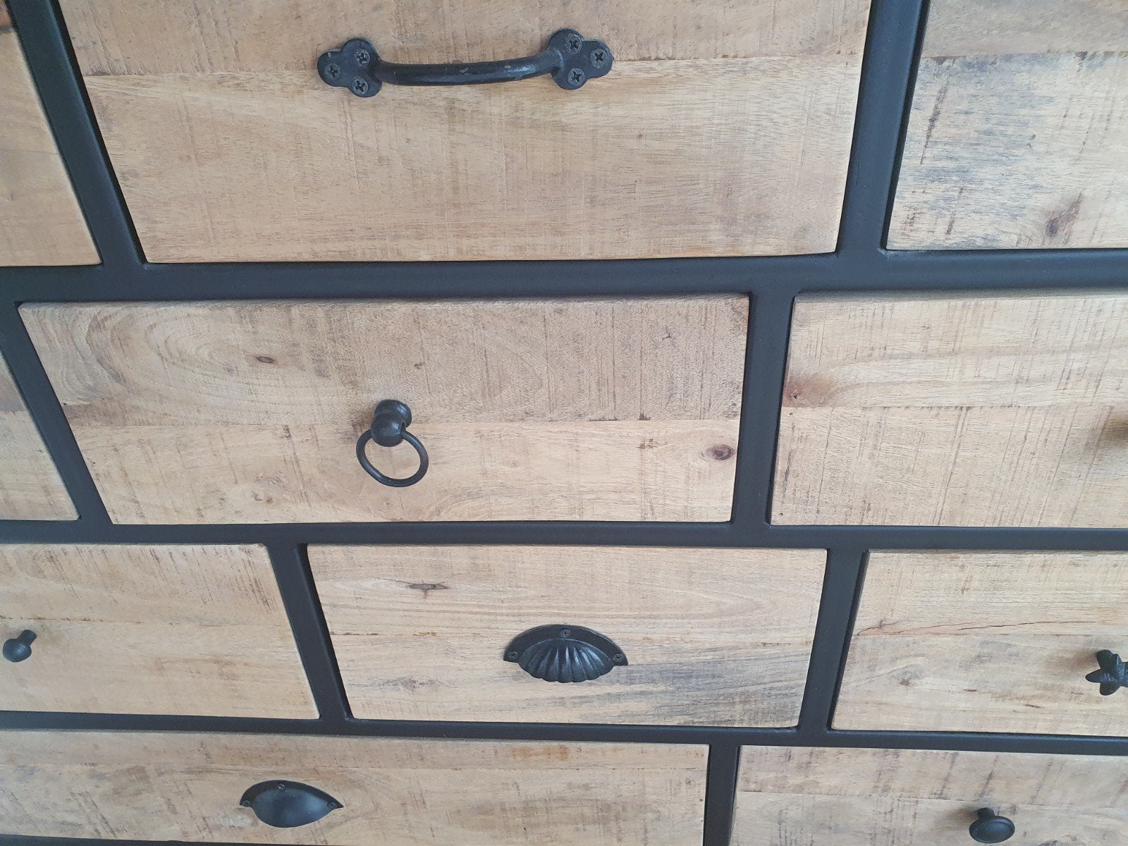 Dressoir Mango Hout Massief, Ophalen, Zo goed als nieuw, Minder dan 100 cm, Met lade(s)