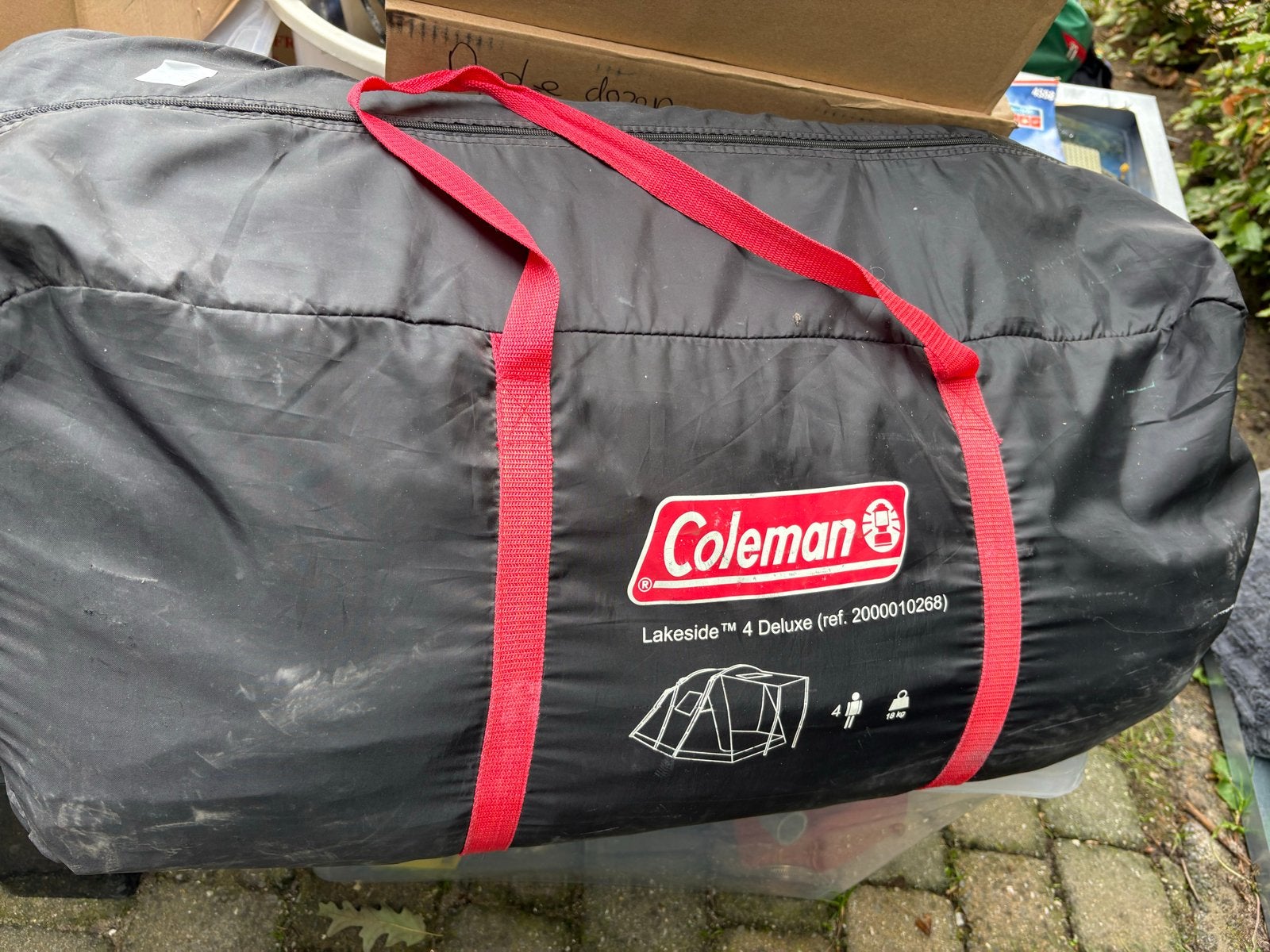 Coleman Lakeside 4 Deluxe tent met grondzeil en tapijt, Caravans en Kamperen, Tenten, Ophalen, Gebruikt, Tot en met 4