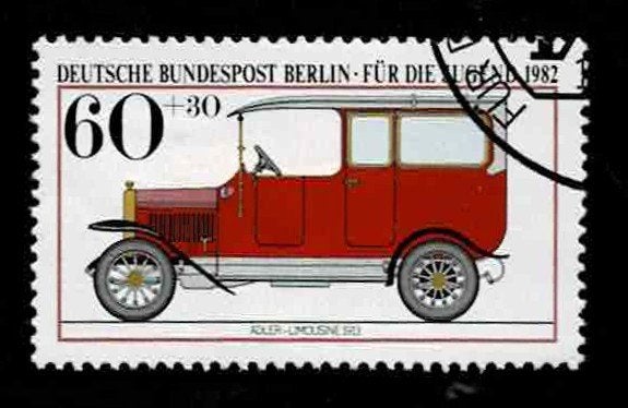 postzegel 623 Berlijn auto Adler - Limousine 1913, Postzegels en Munten, Ophalen of Verzenden, BRD, Gestempeld