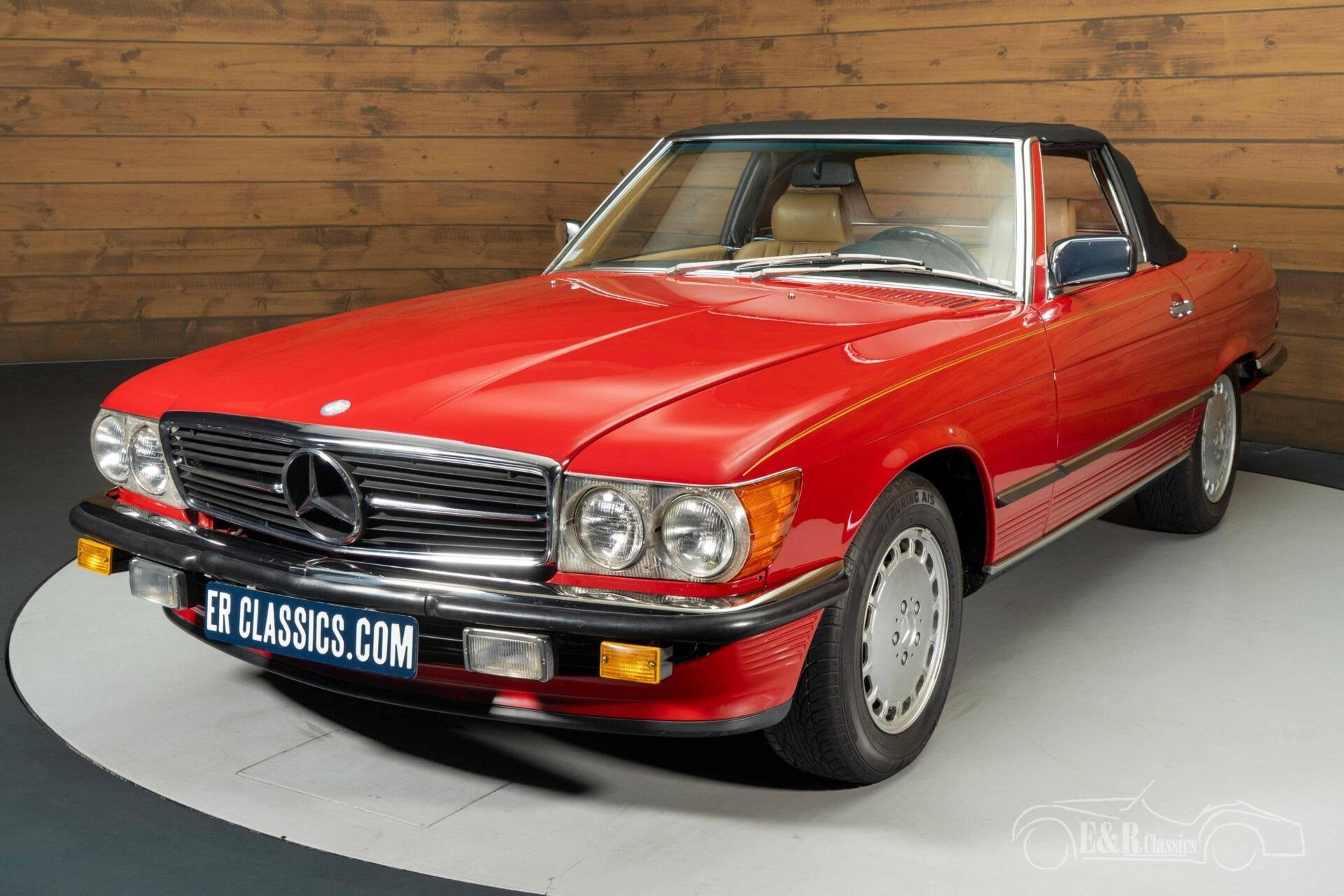 Mercedes 560 SL Cabriolet | 1988, Auto's, Achterwielaandrijving, Beige, Cabriolet, Bedrijf