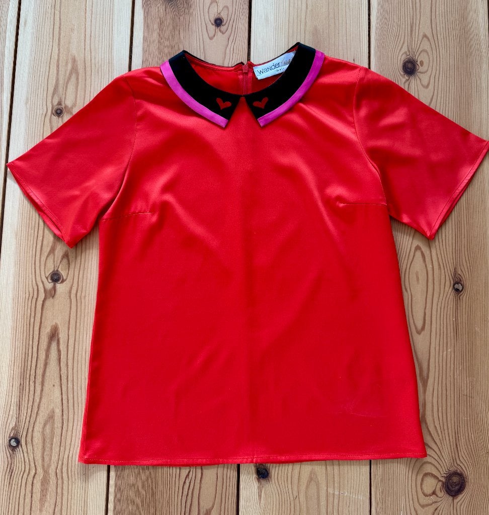 Blouse / Top Wanderlust - Rood Zwart Roze - Small / maat 36, Ophalen of Verzenden, Zo goed als nieuw, Korte mouw, Maat 36 (S)