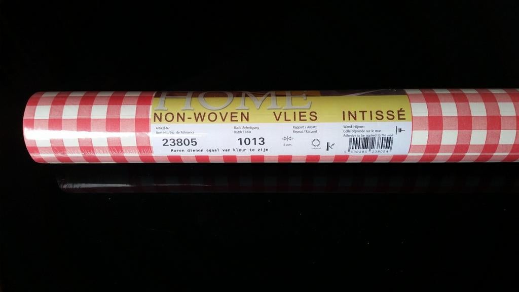 Roodwit geruit vliesbehang ***nieuw***, Huis en Inrichting, Stoffering | Behang, Ophalen of Verzenden, Minder dan 10 m², Rood