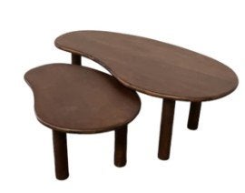 Mangohouten salontafel set van 2 Brix Nubi Brown, Ophalen, 100 tot 150 cm, Maxi Living, City Plaza 67, 3431 HA Nieuwegein