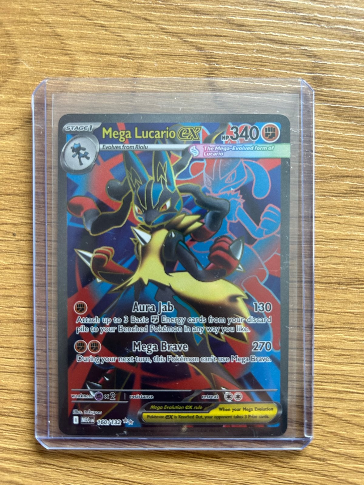 Mega Lucario EX Pokémon Kaart 160/122, Hobby en Vrije tijd, Verzamelkaartspellen | Pokémon, Zo goed als nieuw, Losse kaart, Foil