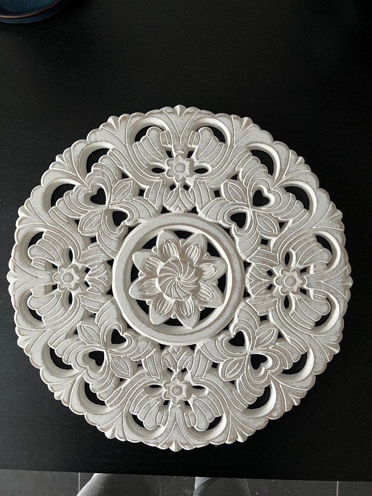 Houten wanddecoratie (rond), Huis en Inrichting, Woonaccessoires | Wanddecoraties, Ophalen, Zo goed als nieuw, Wandbord of Wandpaneel