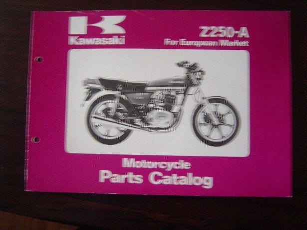 KAWASAKI Z250 A 1980 parts catalogue Z250A twin A1 A2 A3, Ophalen of Verzenden, Kawasaki