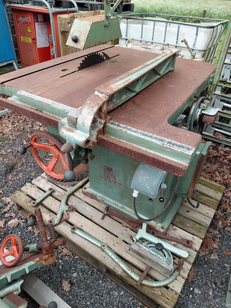 Baurle bouw cirkelzaag /tafel  met langgatboor, Gebruikt, Cirkelzaag, 30 tot 70 mm, 1200 watt of meer