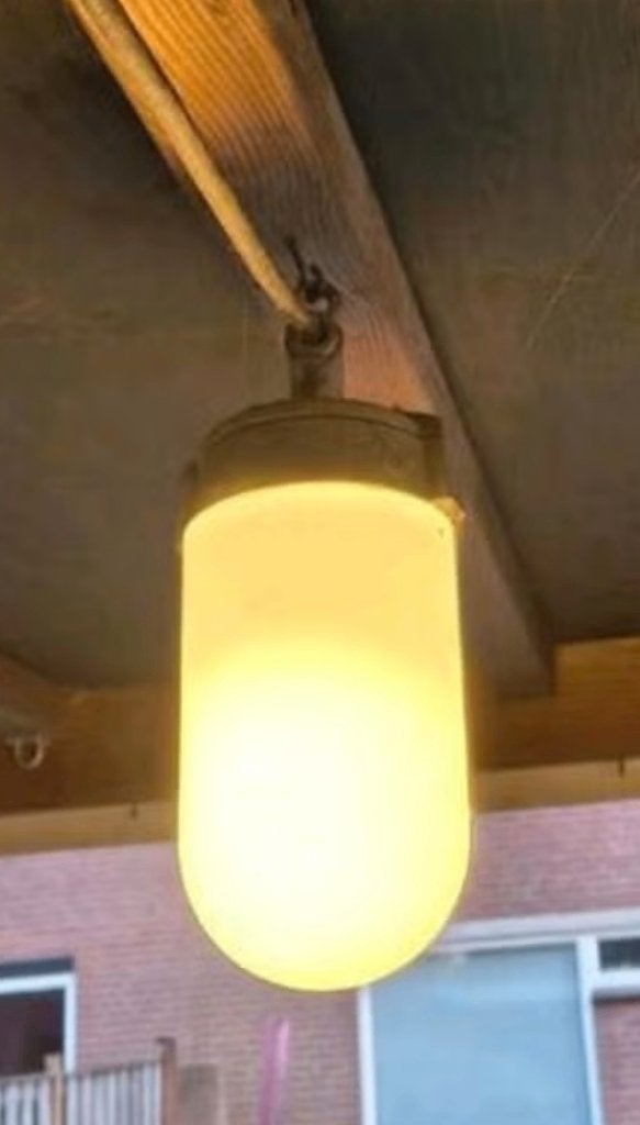 Vintage Industria Rotterdam Opaal glas hanglamp, Ophalen