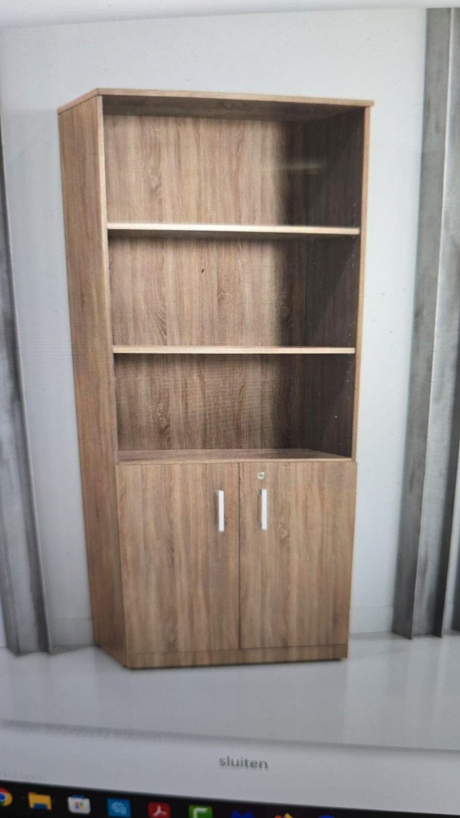 Half open houten kast Manager 200x90x42 Robson, Huis en Inrichting, Kasten | Boekenkasten, Ophalen, Met deur(en), Nieuw, 50 tot 100 cm