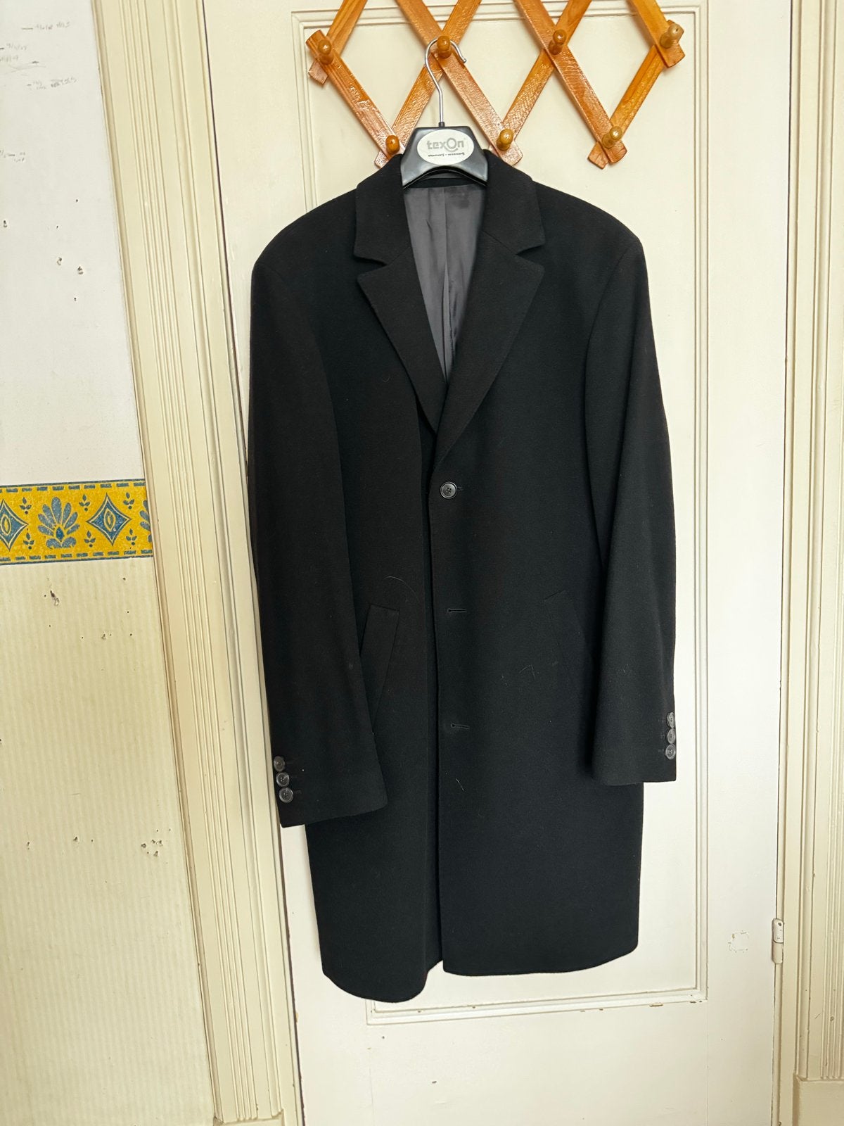 Hugo Boss Stratus Cashmere-Wool Jas Zwart Maat 52 (L), Kleding | Heren, Jassen | Winter, Ophalen of Verzenden, Zo goed als nieuw