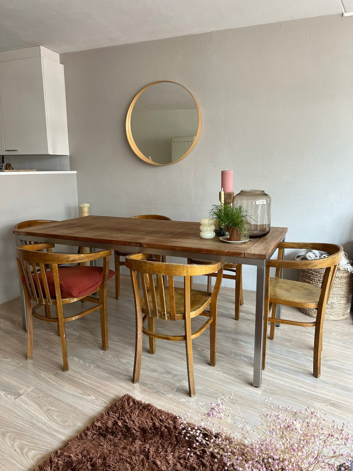 Houten eettafel 180x90, Ophalen, Zo goed als nieuw, 4 tot 6 stoelen