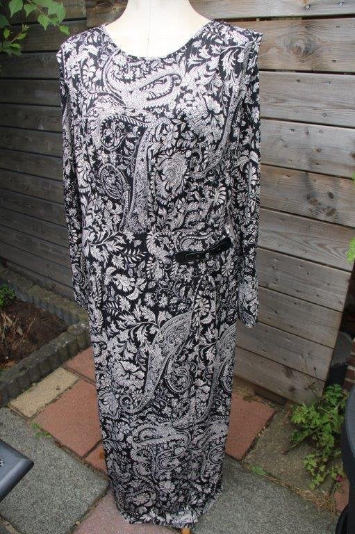Jurk zwart/ creme/ goud K-Design mt XL Maxi Vaste prijs, K-design, Zwart, Maat 46/48 (XL) of groter, Ophalen of Verzenden