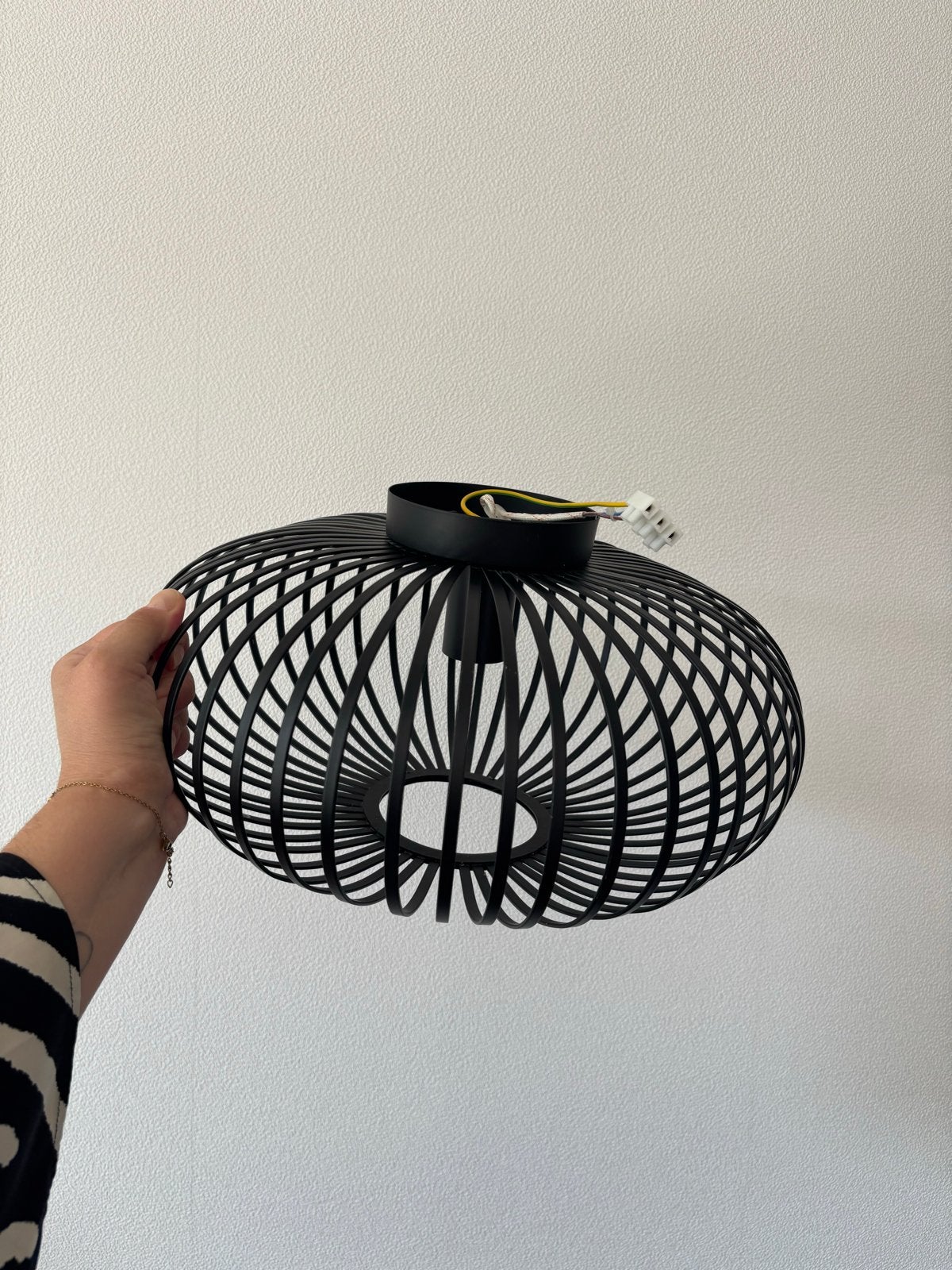 Mooie zwarte ronde/ovale design plafondlamp, Ophalen, Zwart, Design, Zo goed als nieuw