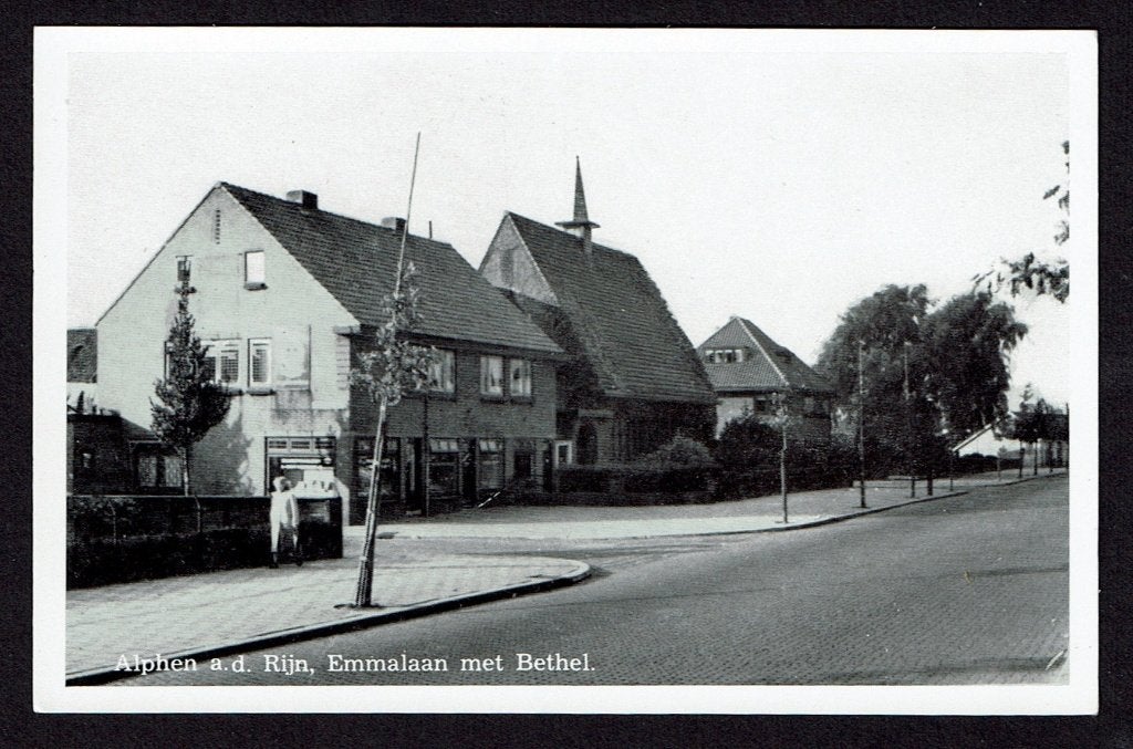 Alphen a.d. Rijn, Emmalaan met Bethel, Ophalen of Verzenden, 1940 tot 1960, Ongelopen, Zuid-Holland