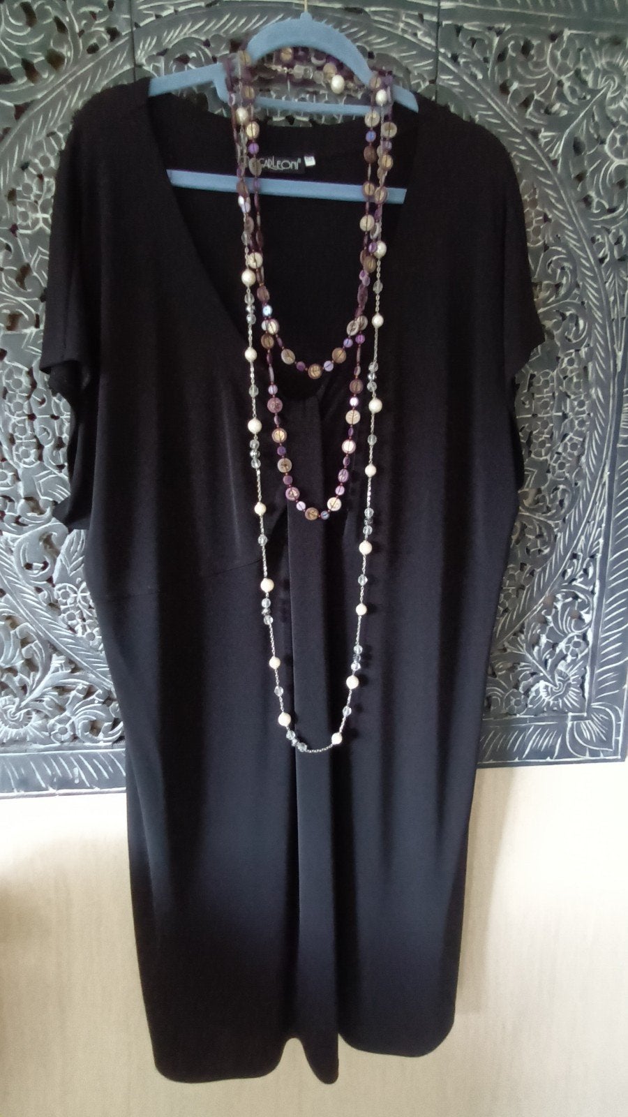 Carleoni Zwarte Jurk Maat 52, Kleding | Dames, Carleoni, Zwart, Maat 46/48 (XL) of groter, Ophalen of Verzenden