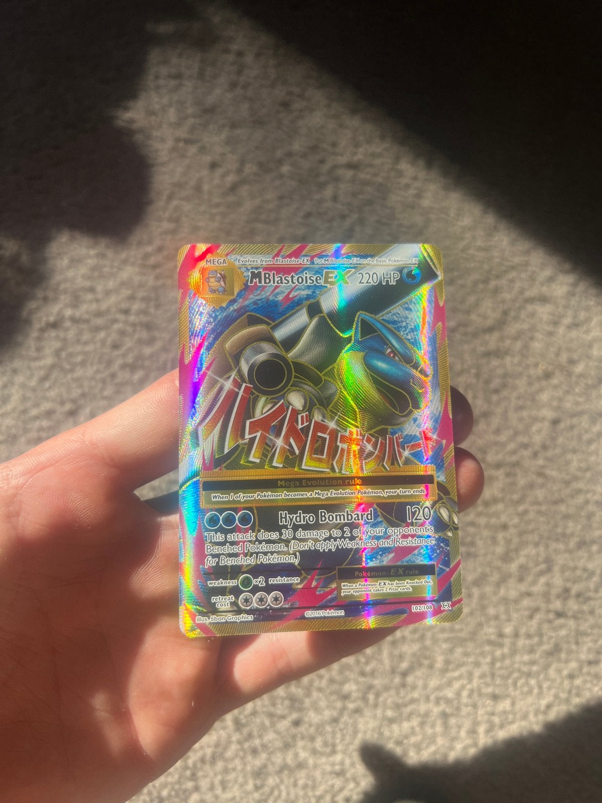 M Blastoise ex 102 evolutions xy, Ophalen of Verzenden, Zo goed als nieuw